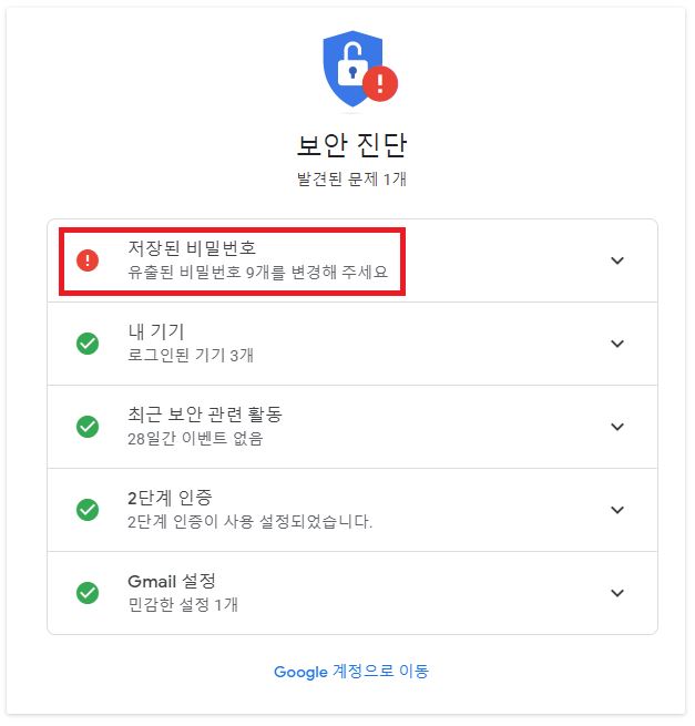 구글 계정에 저장된 비밀번호 삭제 방법